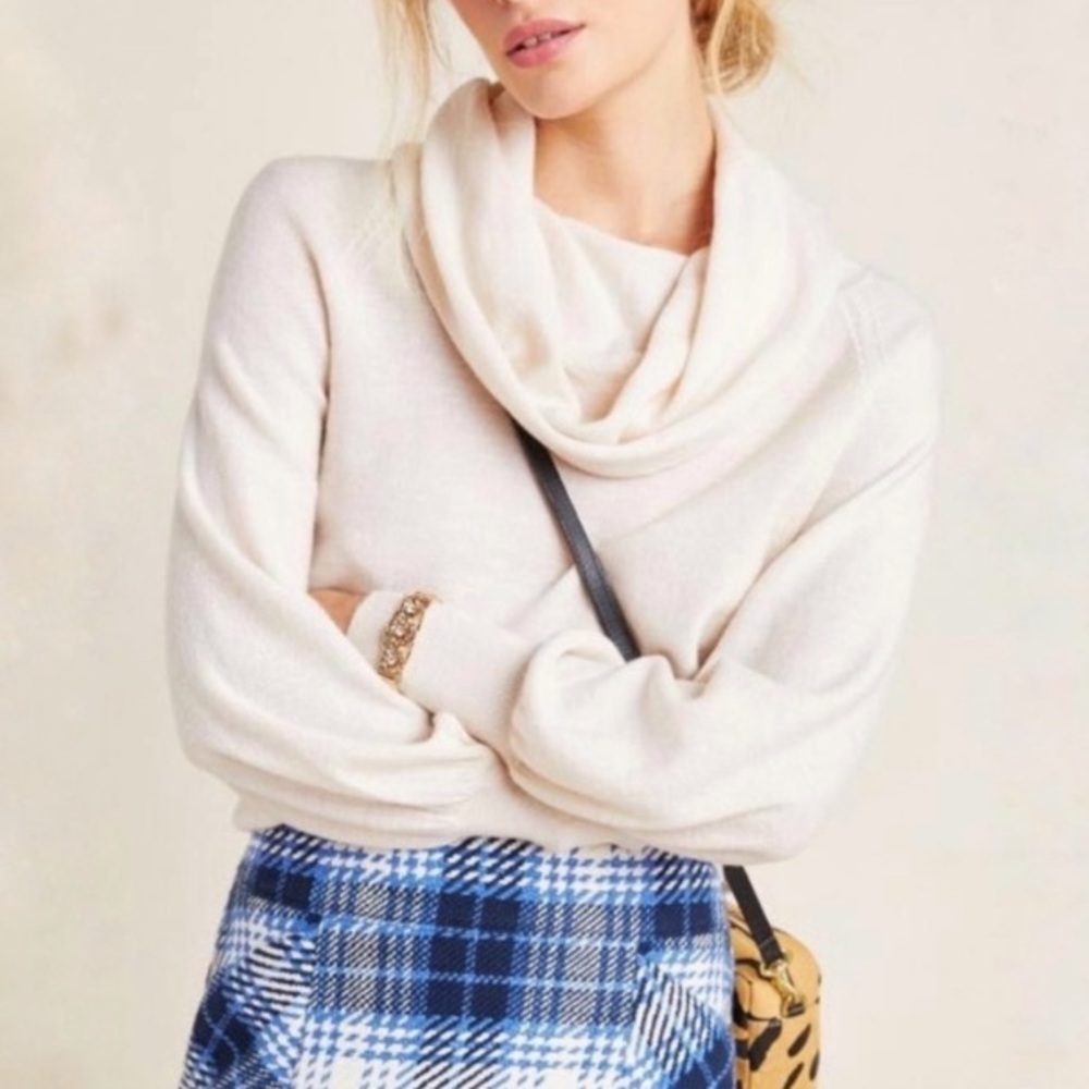 Anthropologie Jolene cowl neck merino wool sweater size medium